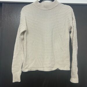 Style & Co. Cream Ribbed Turtleneck Sweater